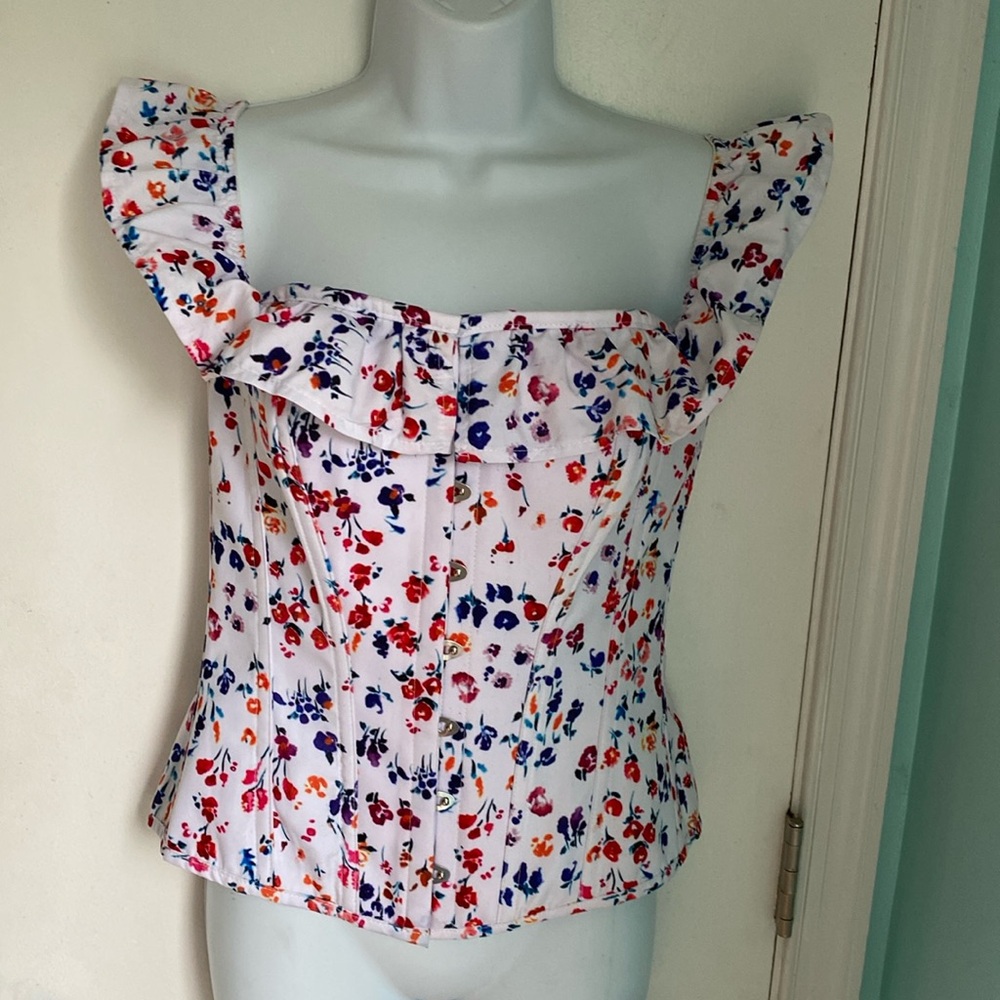 Corset Story ditsy floral off the shoulder corset EUC